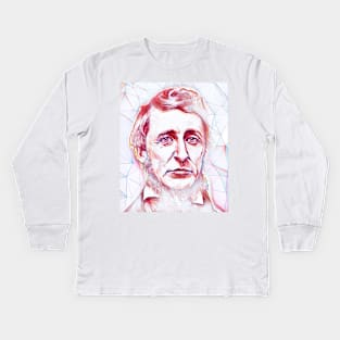 Henry David Thoreau Portrait | Henry David Thoreau Artwork Kids Long Sleeve T-Shirt